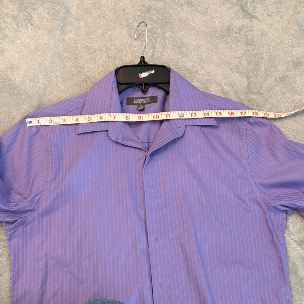 Kenneth Cole Reaction Medium Purple Striped Dress Shirt - Picture 7 of 12